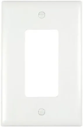 1 Gang Wall Plate with Decorator Opening, White