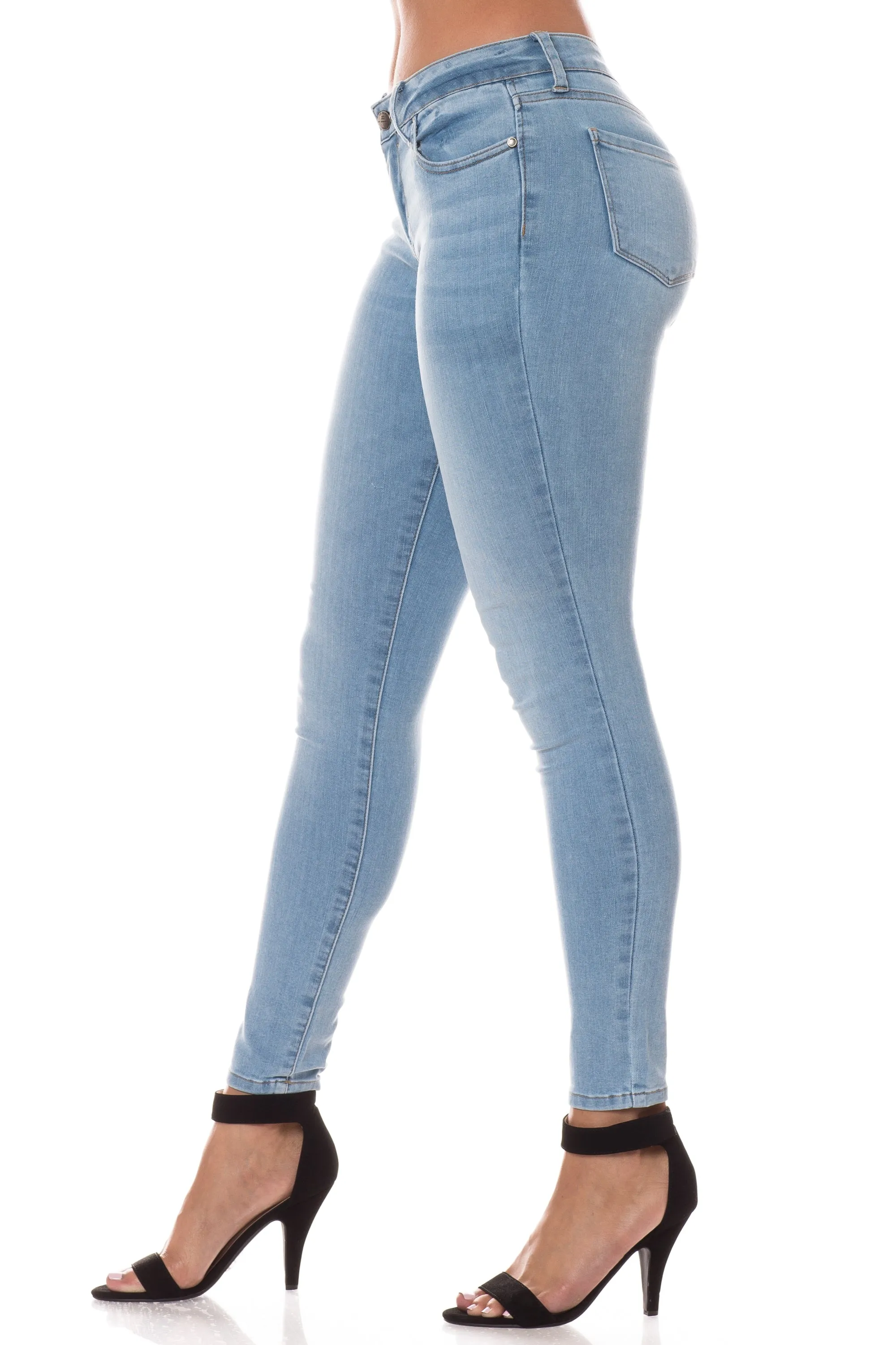 1225 Women's Mid Waisted Skinny Ankle Jeans