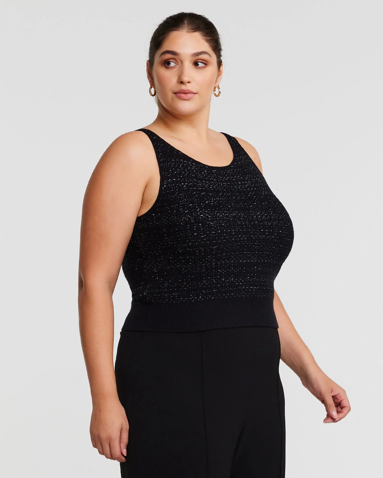 Abbey Knit Top | Black/Silver