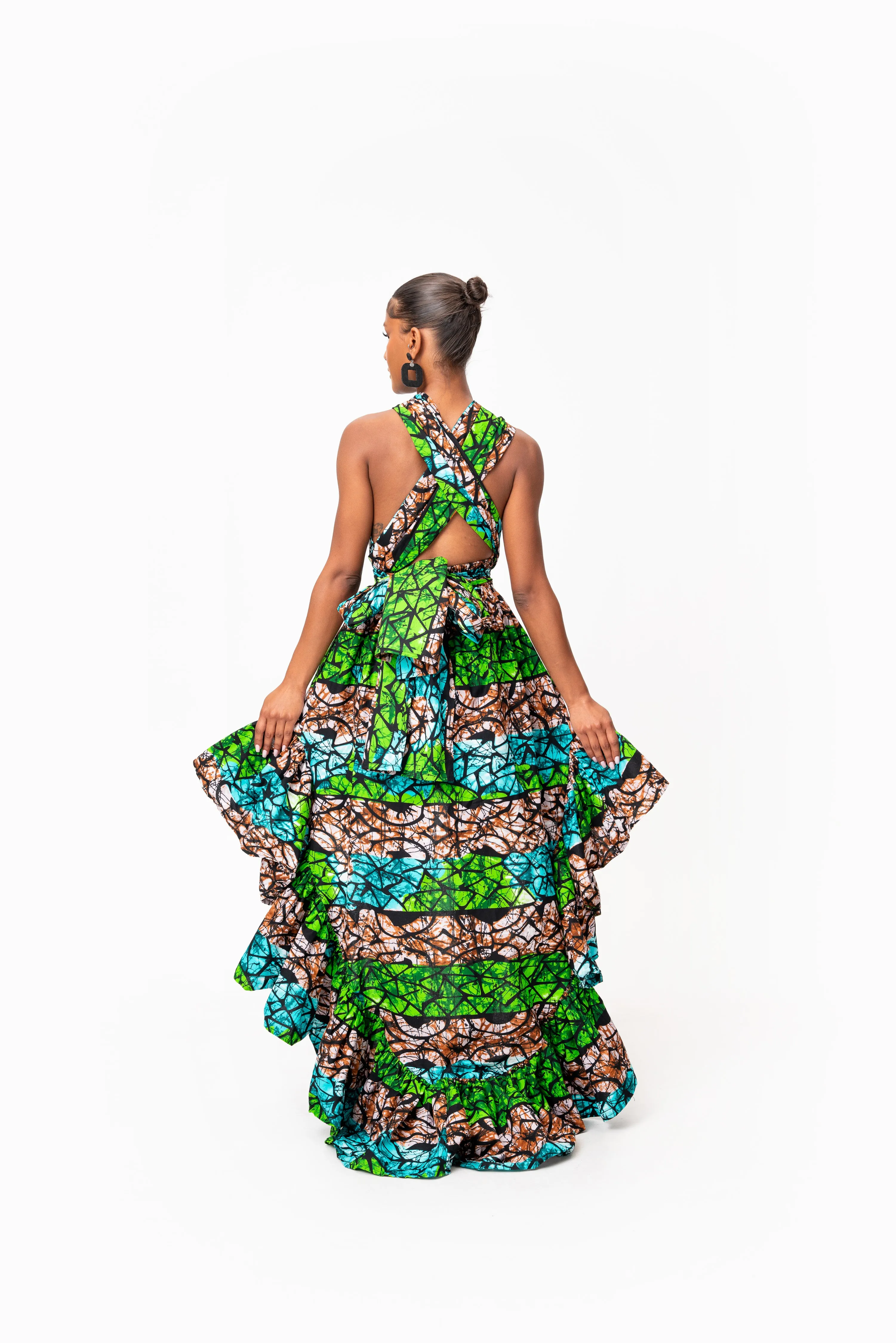ADA African Print Hi-low Infinity Dress