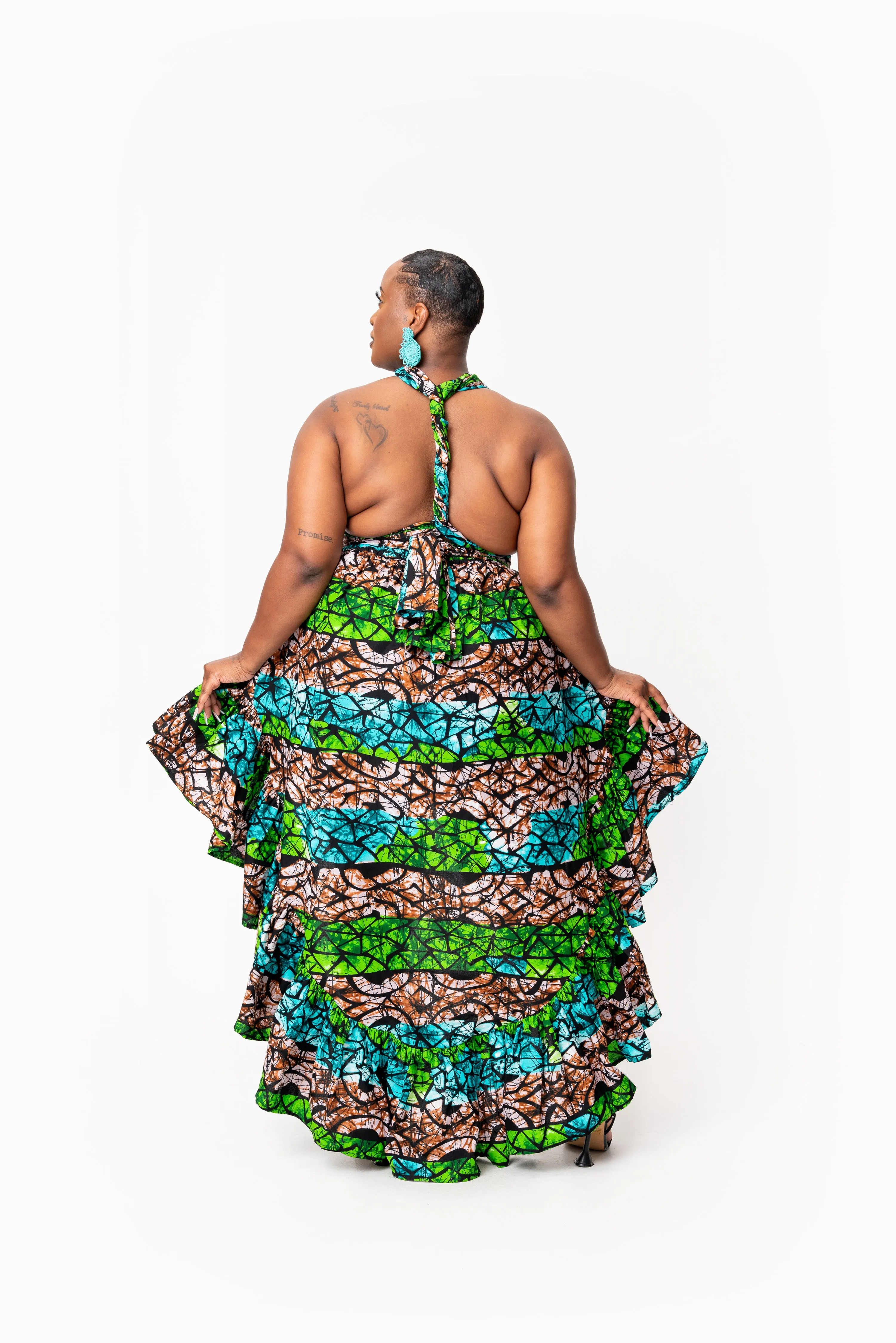 ADA African Print Hi-low Infinity Dress