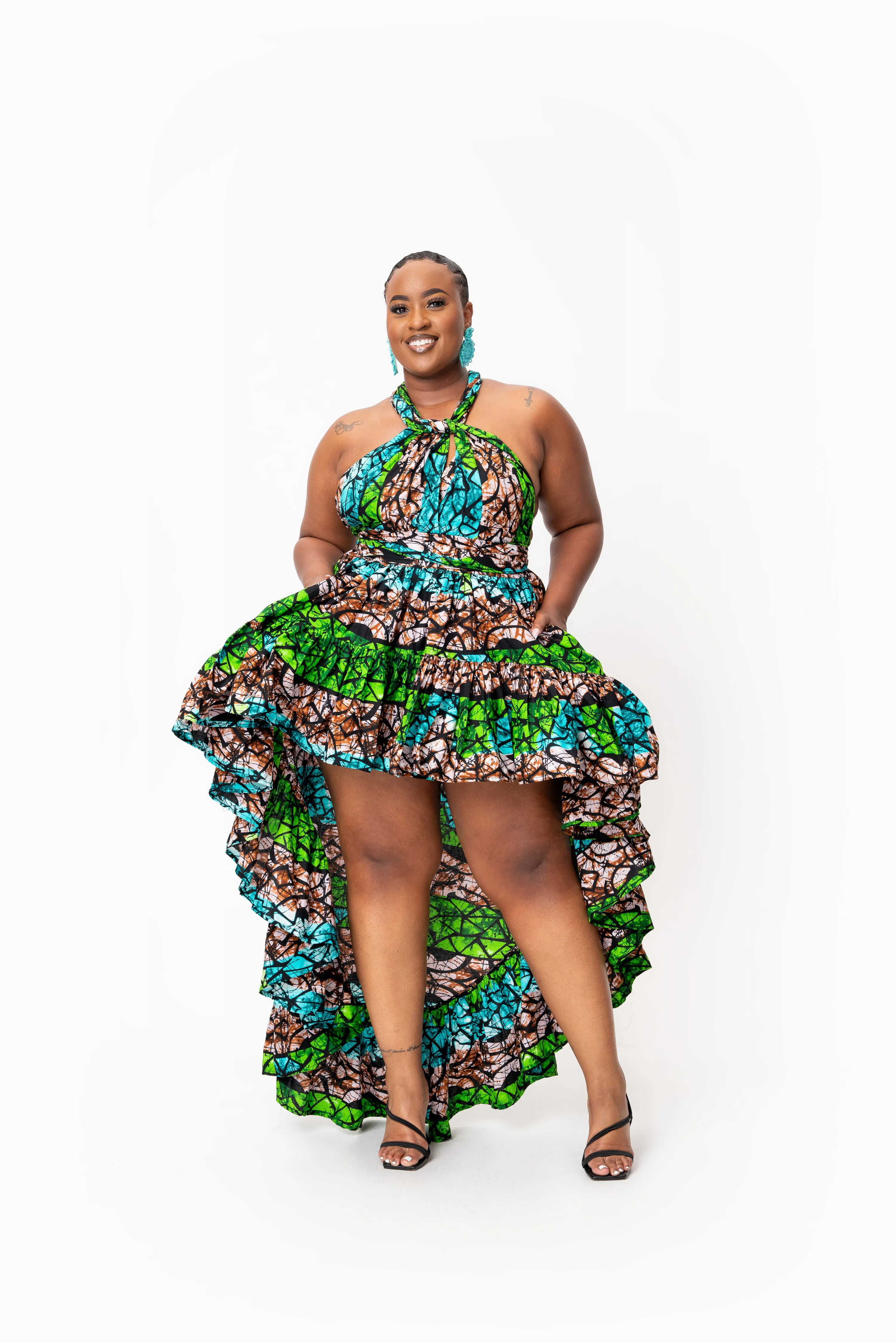 ADA African Print Hi-low Infinity Dress
