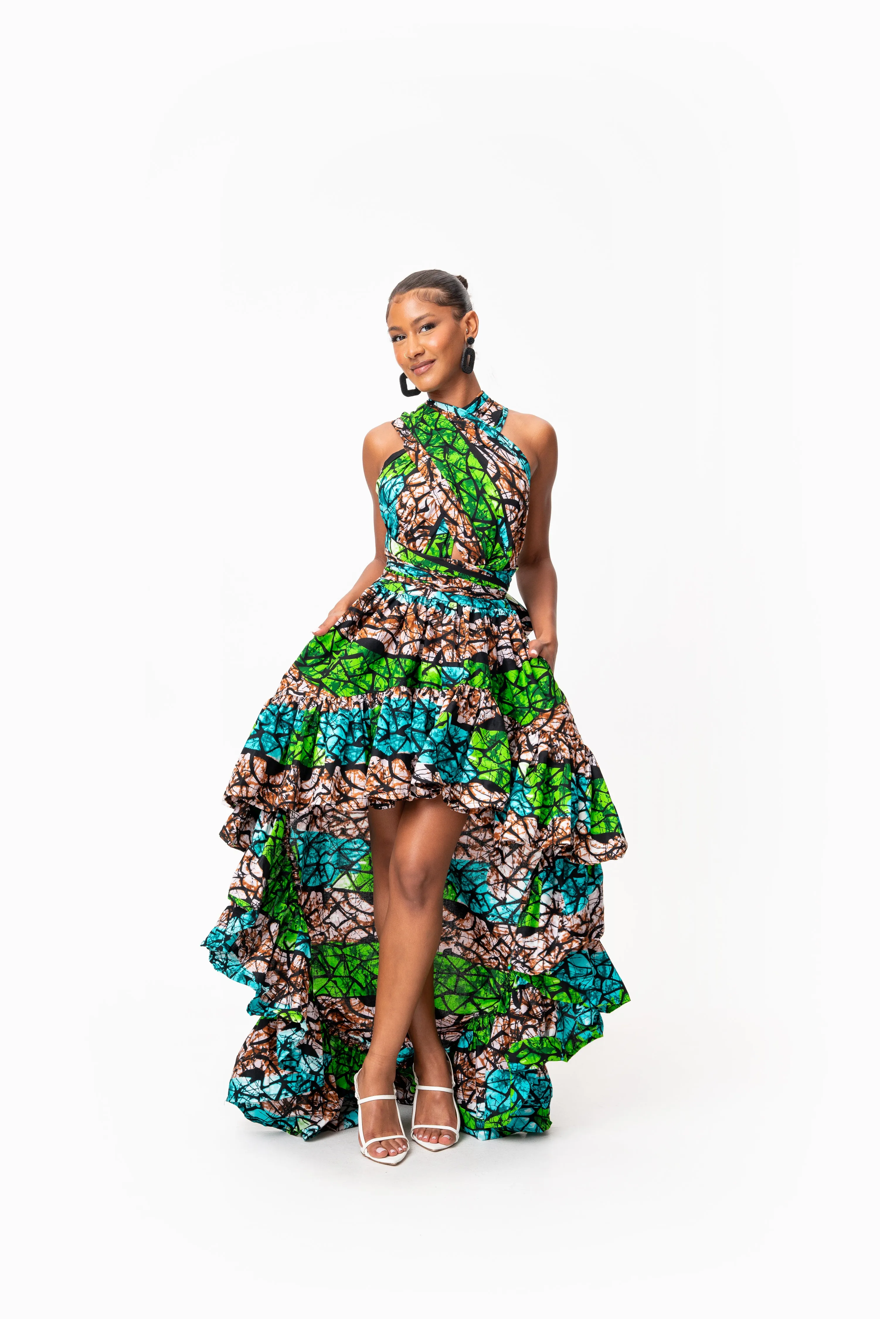 ADA African Print Hi-low Infinity Dress