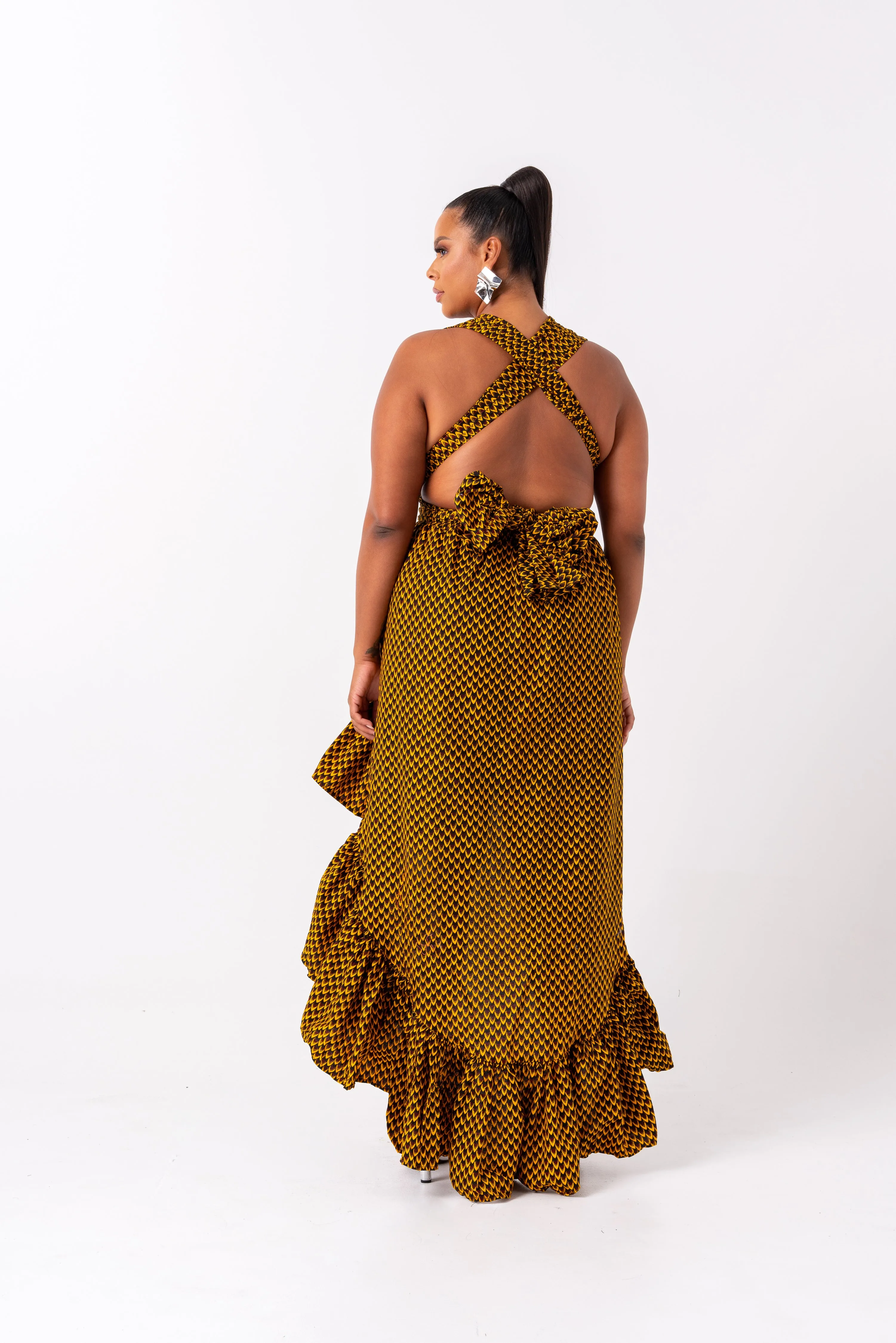 AGBANI African Print Hi-low Infinity Dress