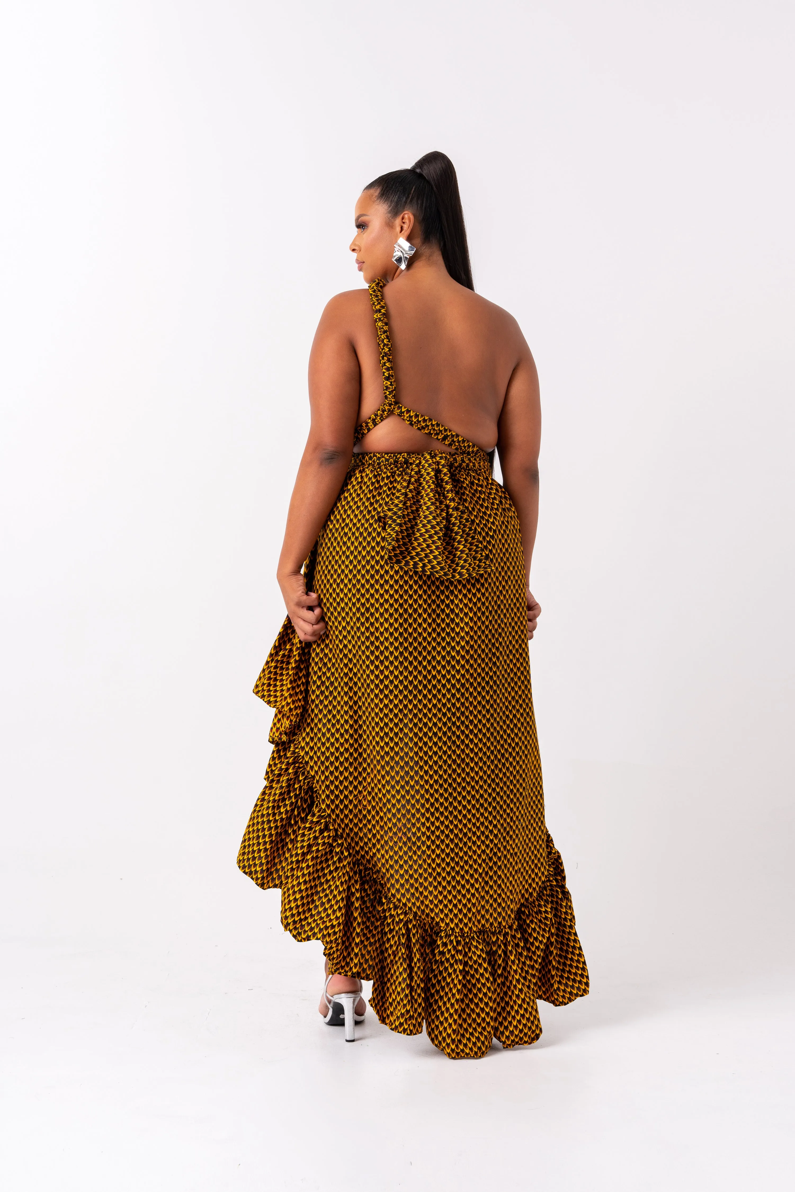 AGBANI African Print Hi-low Infinity Dress