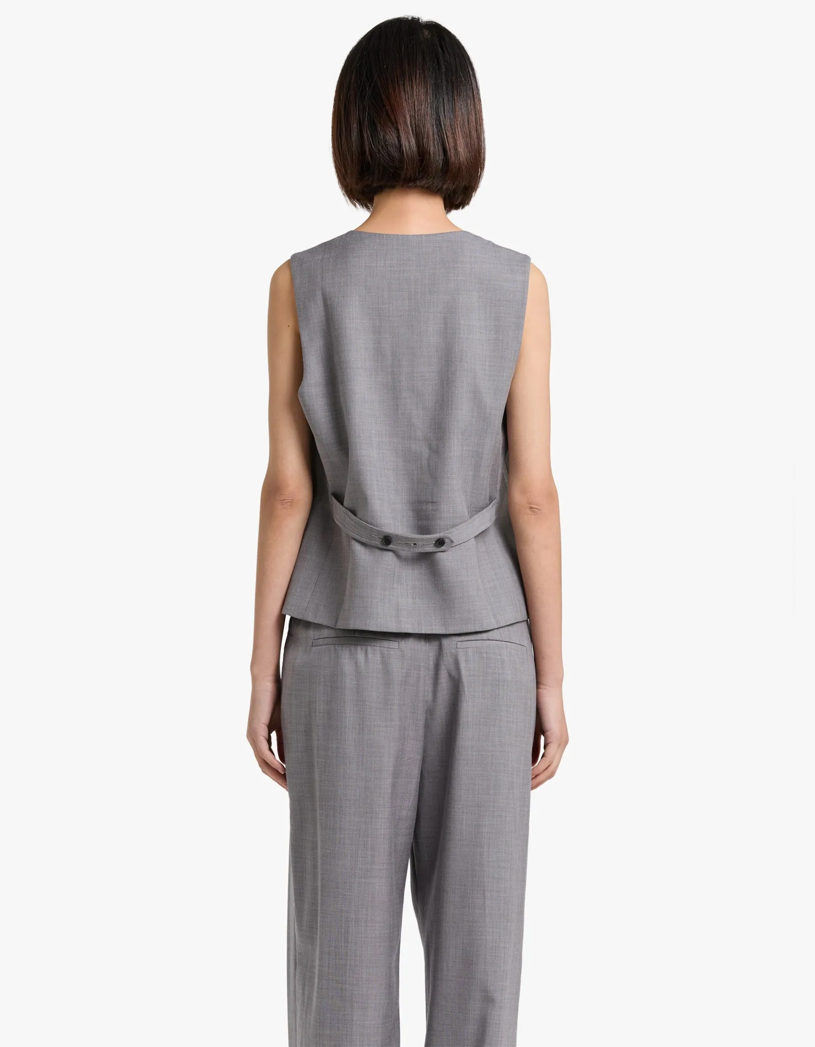 Asher Oversized Tailored Vest - Steel Grey
