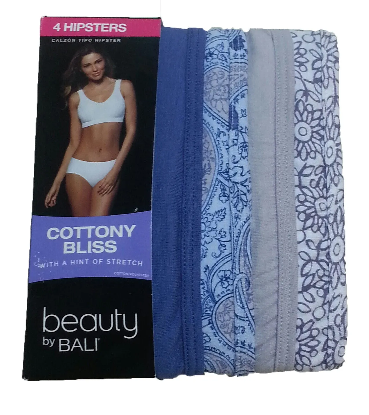 Bali Women's UG41AS Hipster Brief 4-Pack Cottony Bliss