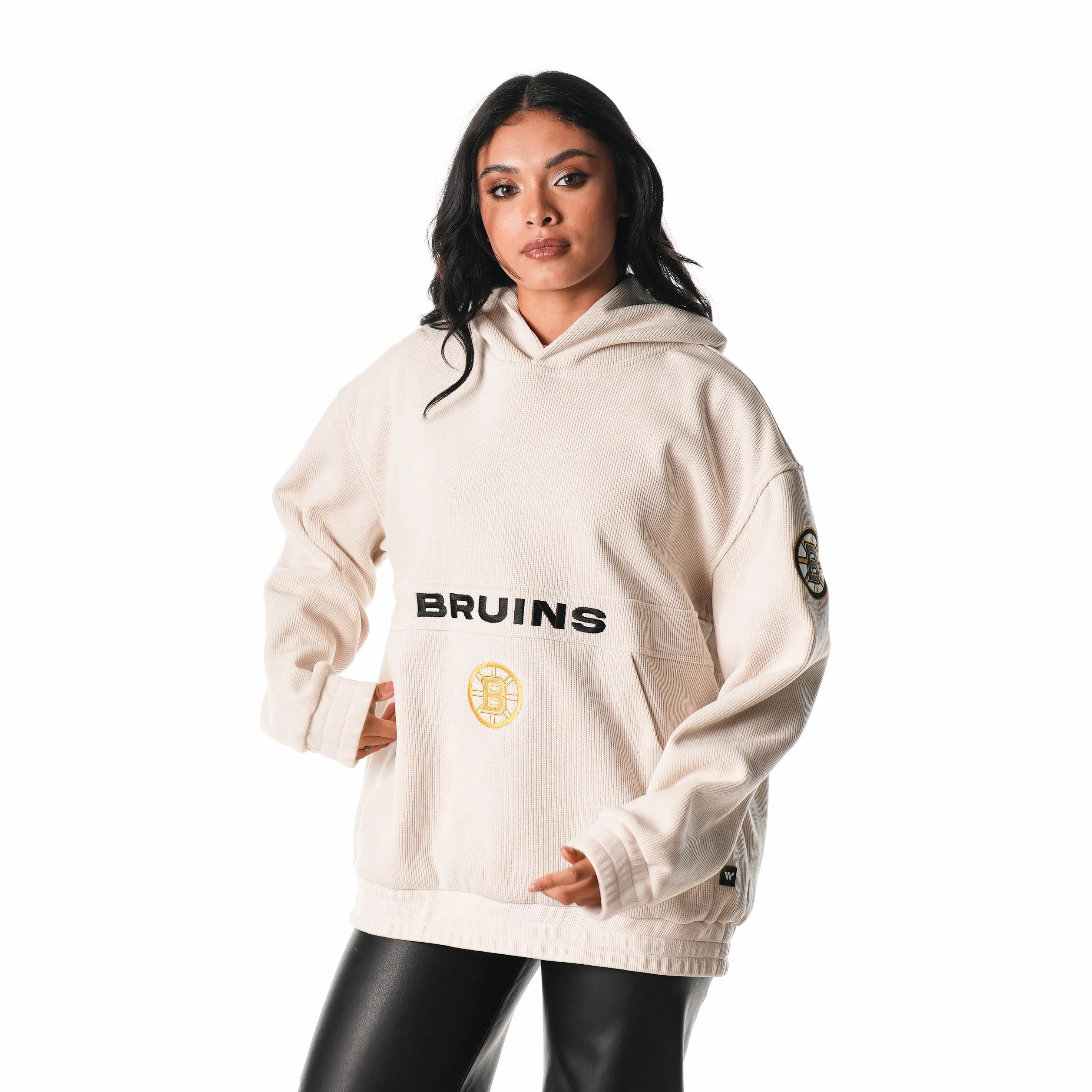 BOSTON BRUINS CORDUROY HOODIE - CREAM
