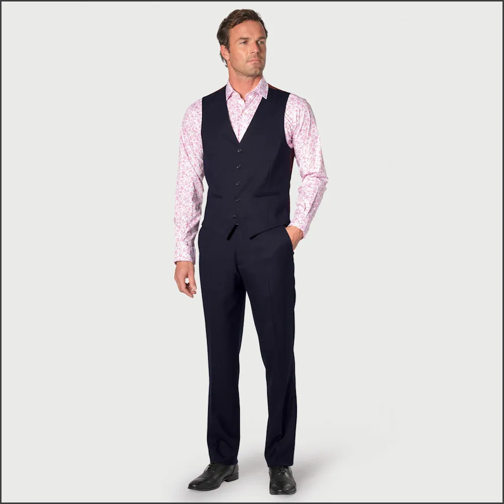Brook Taverner Wells Wool Blend Navy Suit - Waistcoat Optional//