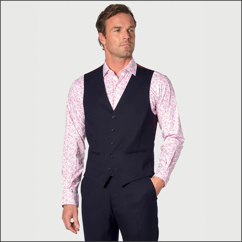Brook Taverner Wells Wool Blend Navy Suit - Waistcoat Optional//
