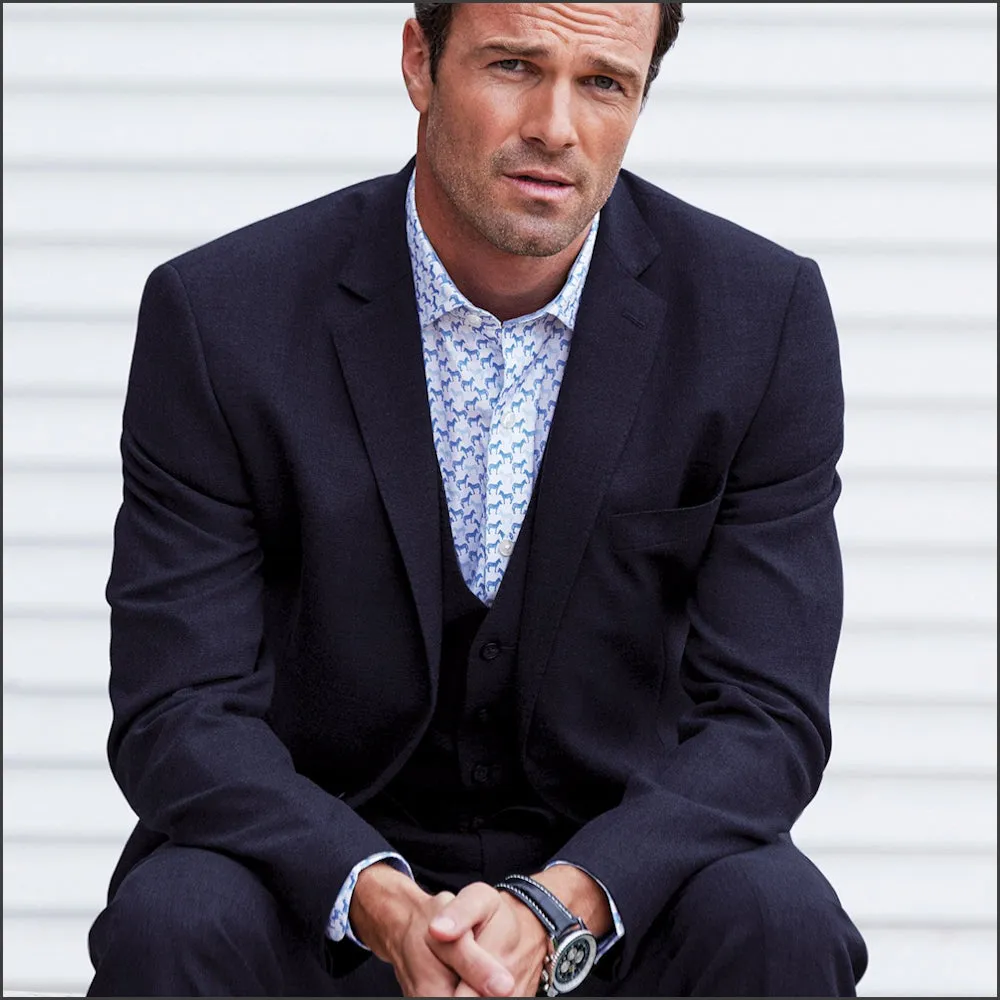 Brook Taverner Wells Wool Blend Navy Suit - Waistcoat Optional//