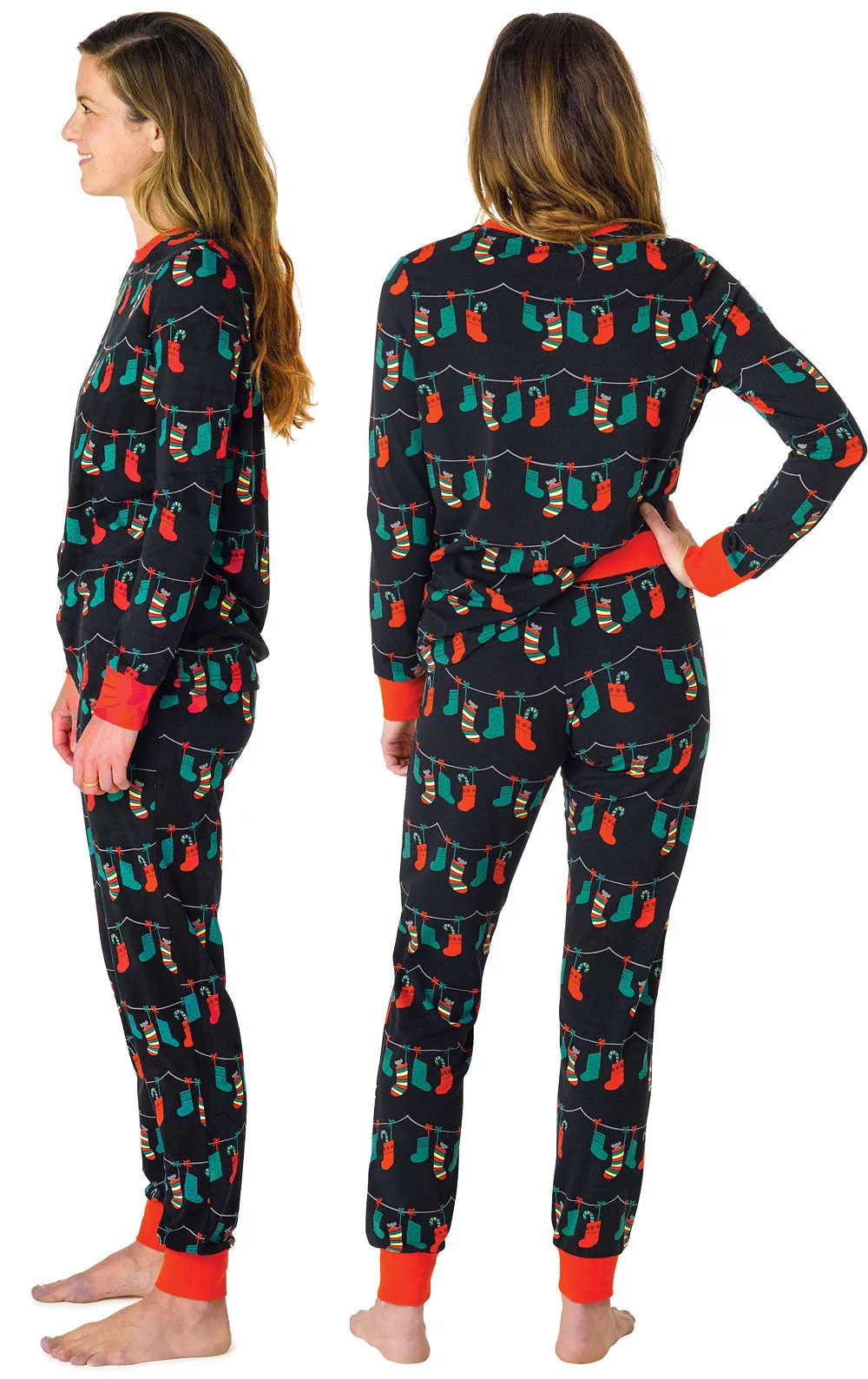 Christmas Stockings Women's Pajamas - Family Set