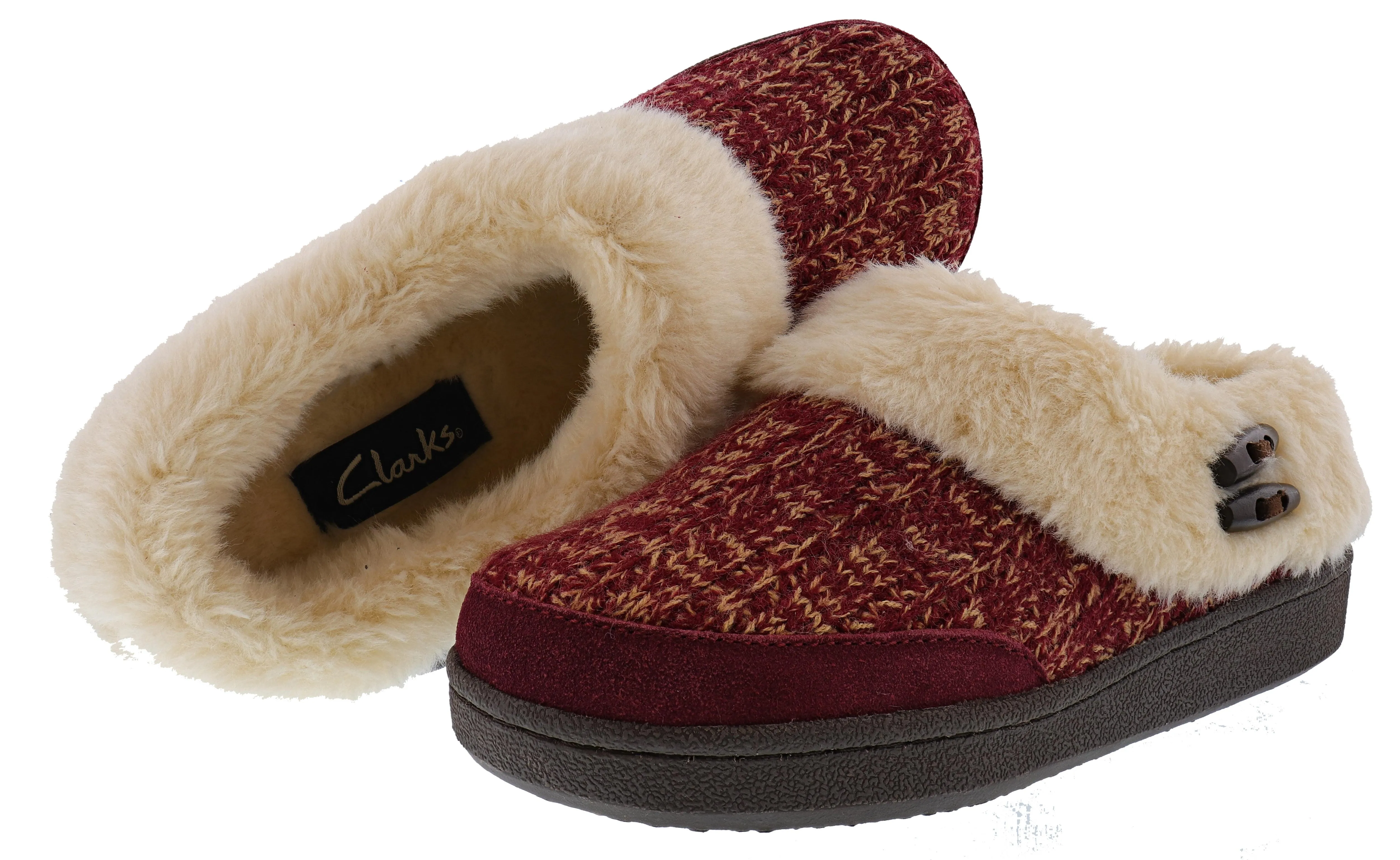 Clarks Women's Indoor Outdoor Winter Clog Slippers Ginger