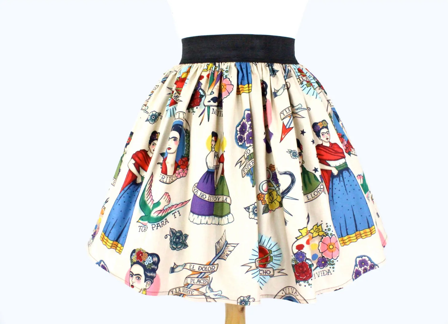Colorful Elastic Frida Portrait Skirt # S-AP646