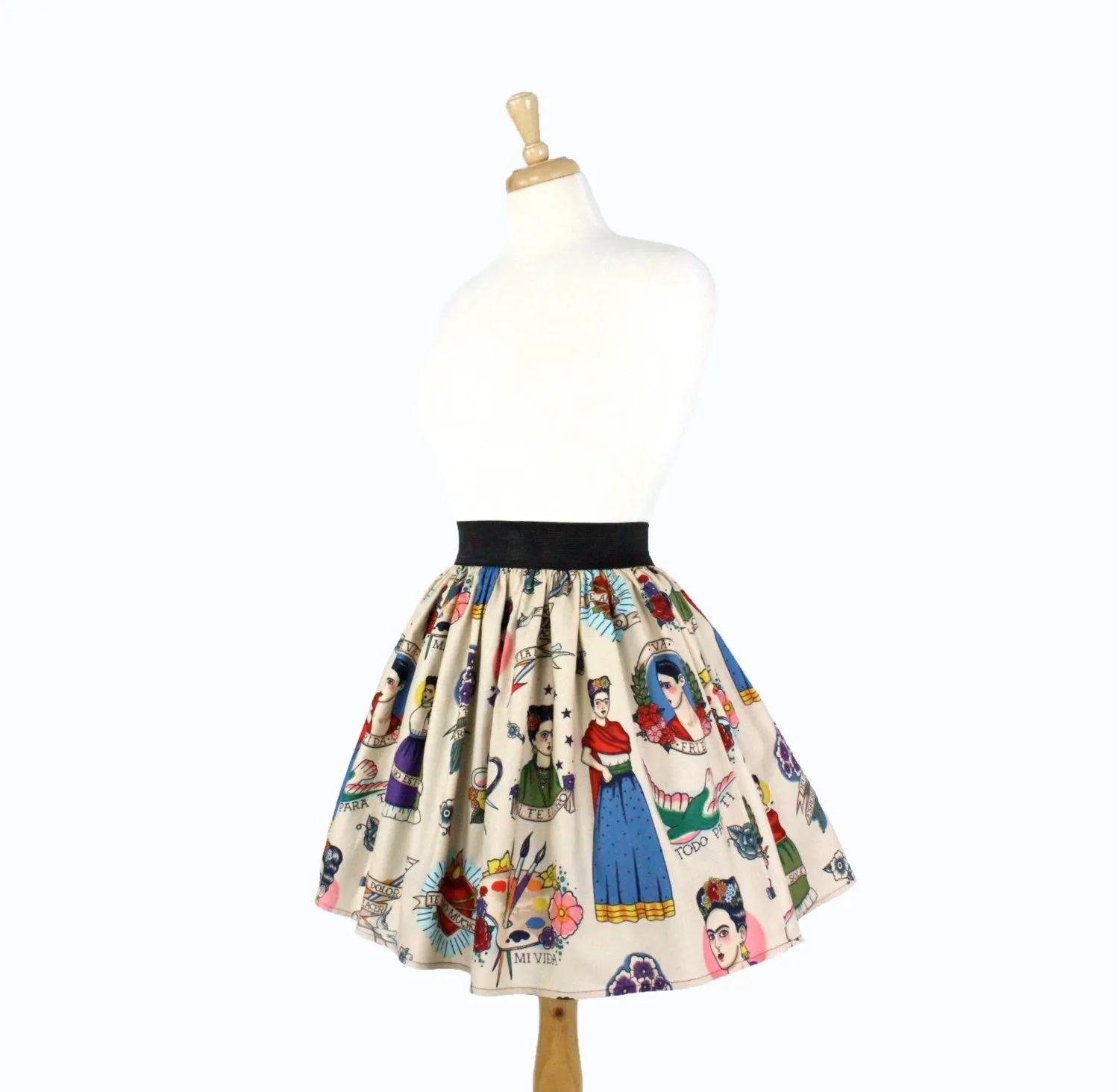 Colorful Elastic Frida Portrait Skirt # S-AP646