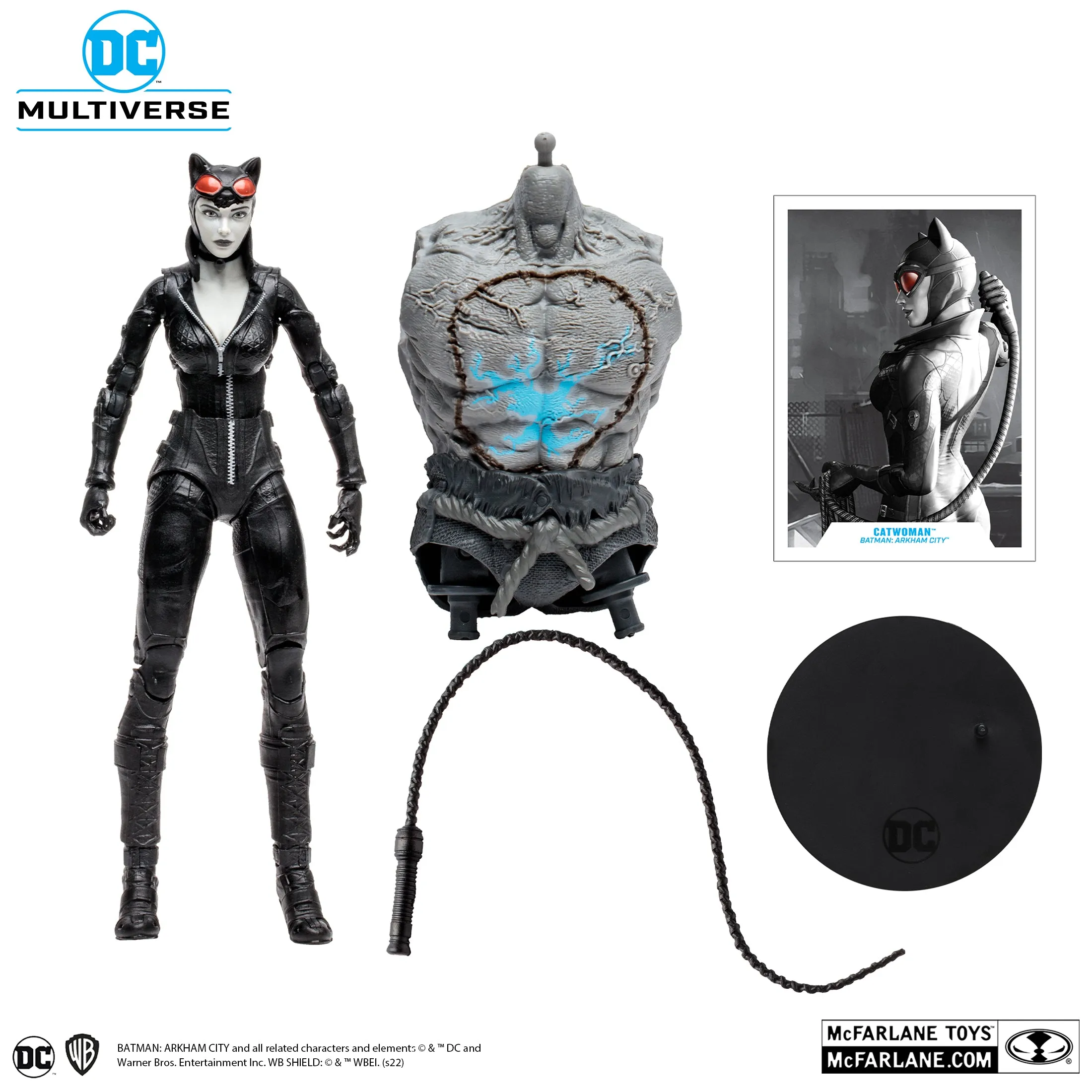 DC Multiverse Batman: Arkham City Catwoman (Gold Label) (Build a Figure - Solomon Grundy)  7" Inch Scale Action Figure (Walmart Exclusive) - McFarlane Toys