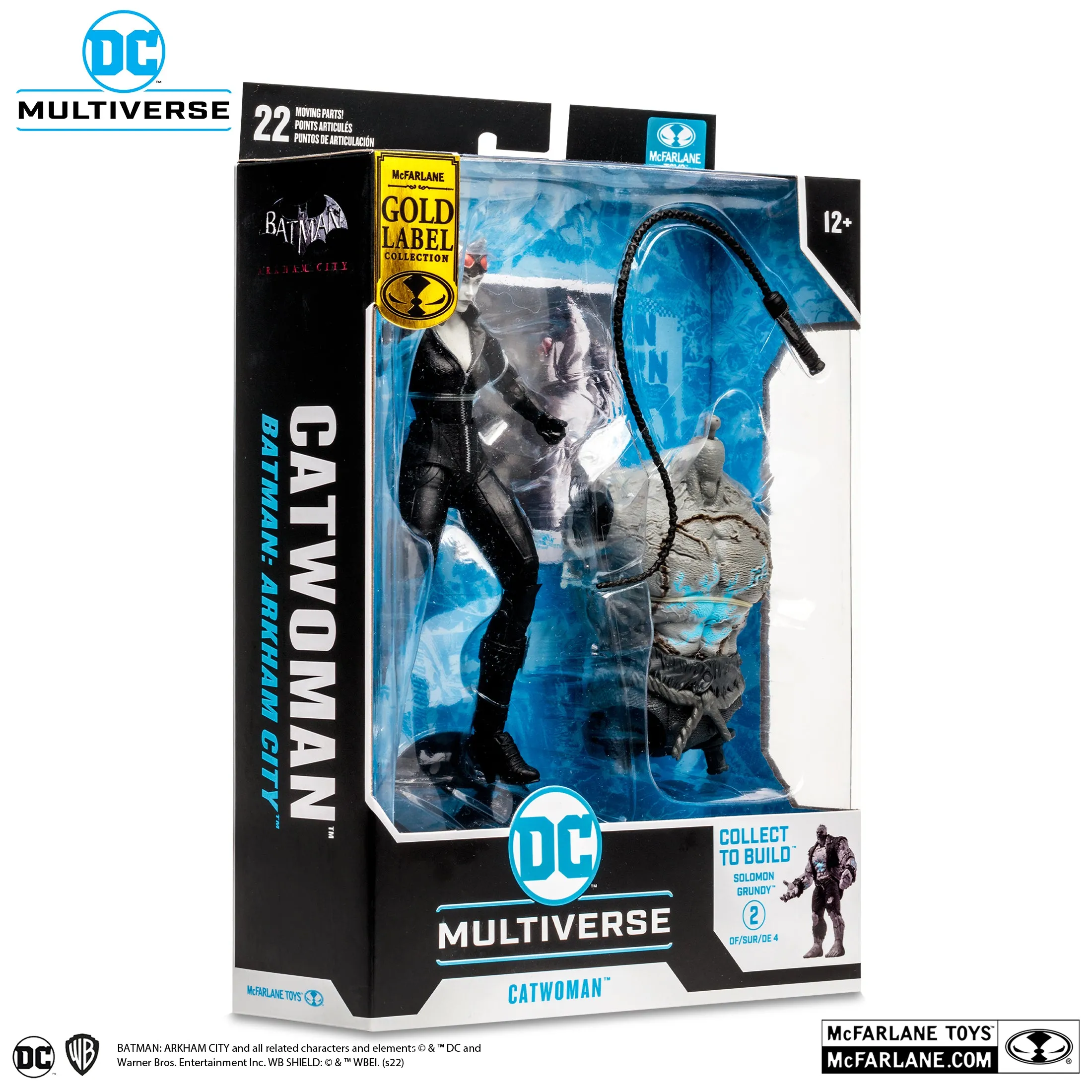 DC Multiverse Batman: Arkham City Catwoman (Gold Label) (Build a Figure - Solomon Grundy)  7" Inch Scale Action Figure (Walmart Exclusive) - McFarlane Toys