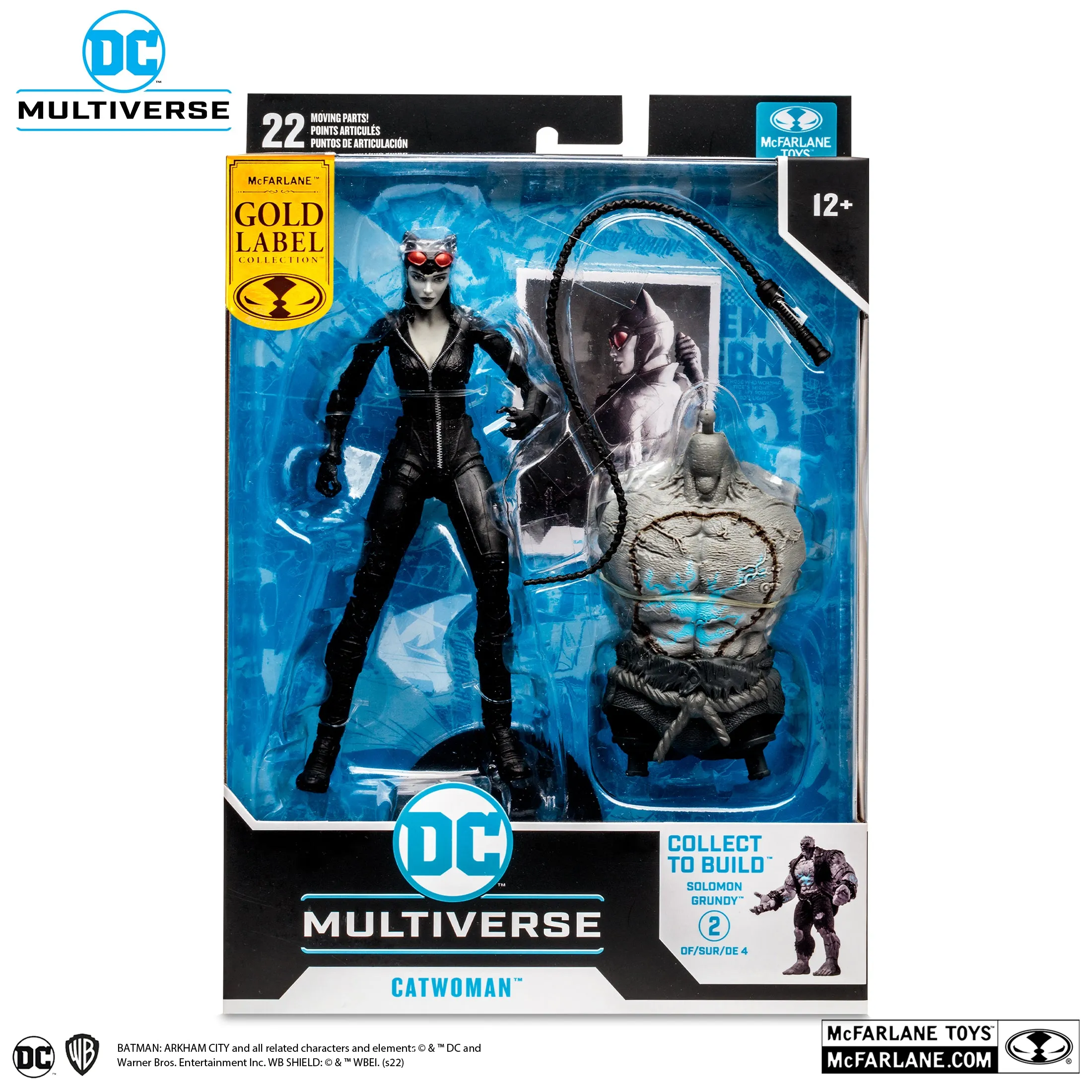 DC Multiverse Batman: Arkham City Catwoman (Gold Label) (Build a Figure - Solomon Grundy)  7" Inch Scale Action Figure (Walmart Exclusive) - McFarlane Toys