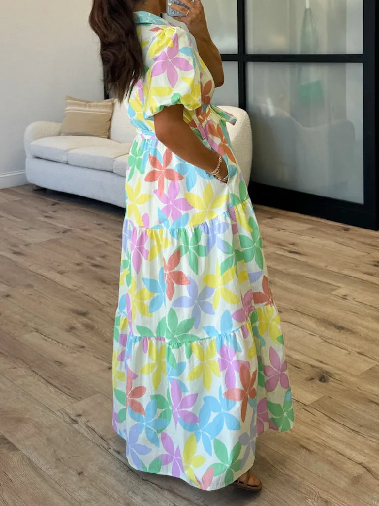 Floral Puff Sleeve Dress | Pastel Paradise | FINAL SALE