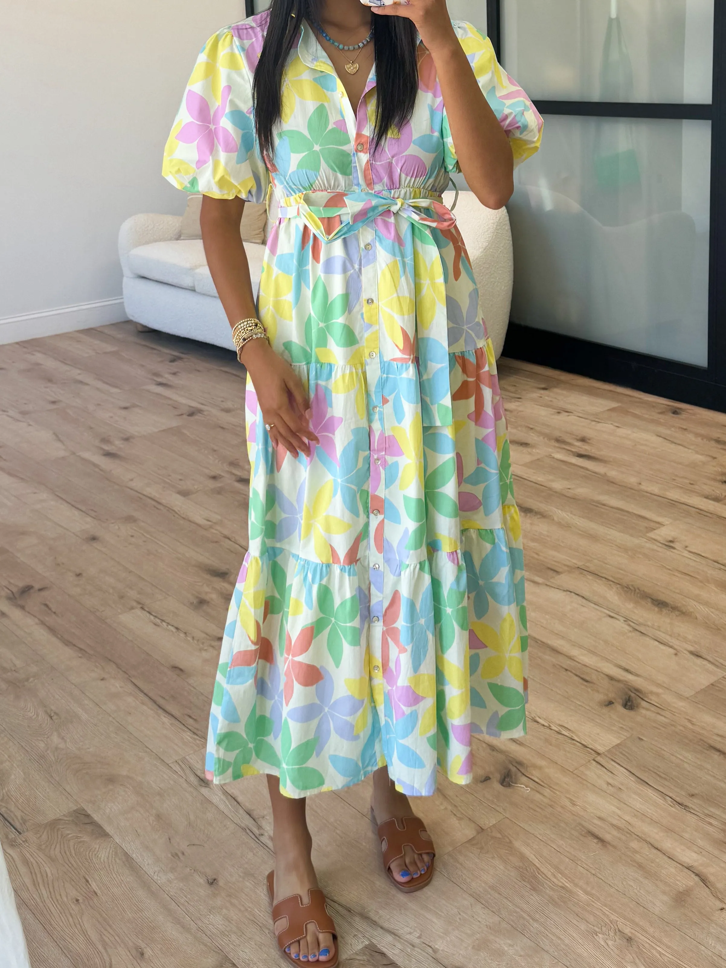Floral Puff Sleeve Dress | Pastel Paradise | FINAL SALE
