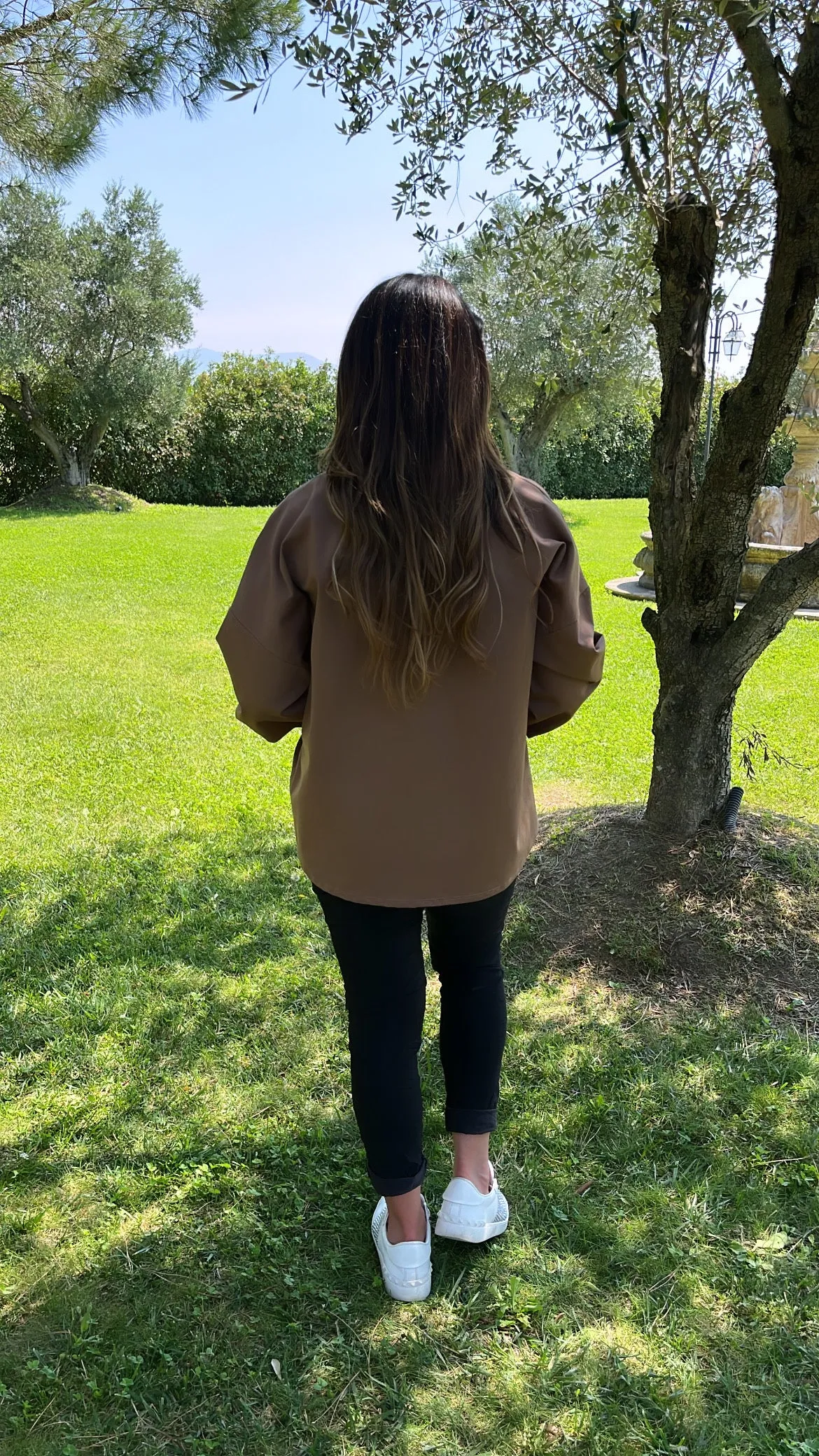 Gianna Light Brown Gold Trim Top