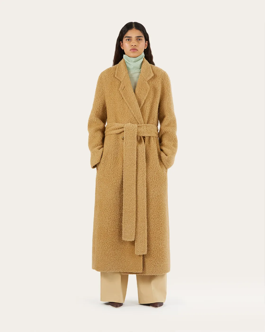 Gracie Coat Alpaca Wool Blend Camel