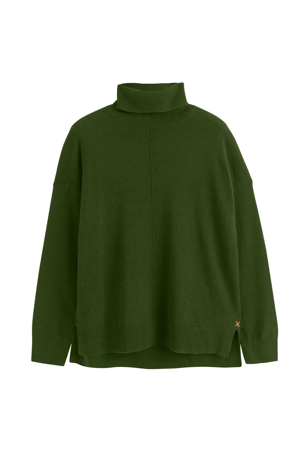 Green Wool-Cashmere Rollneck Sweater