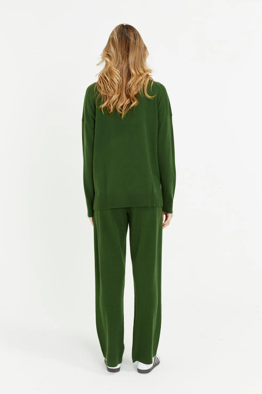 Green Wool-Cashmere Rollneck Sweater