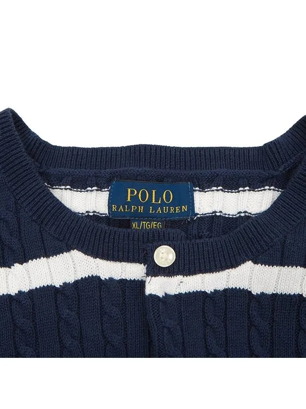 Kids Cable Cardigan 313925609002 NVY WHT Adults can wear