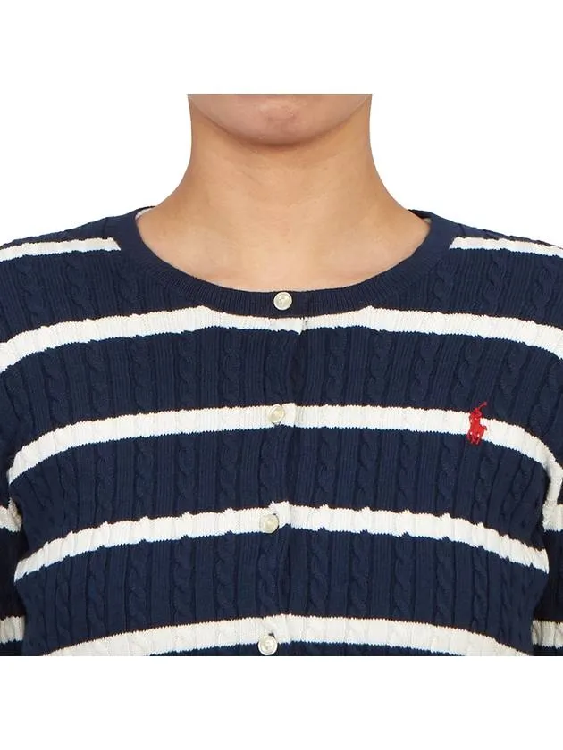 Kids Cable Cardigan 313925609002 NVY WHT Adults can wear