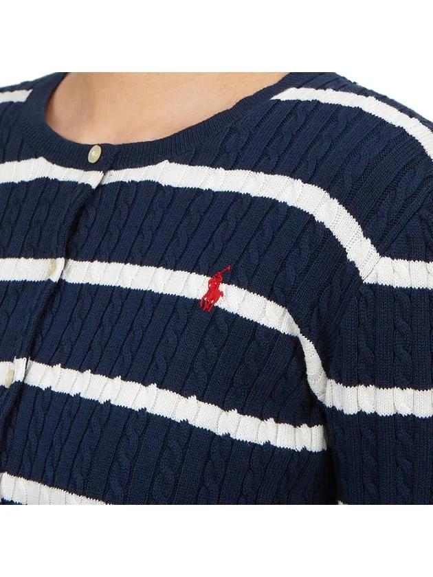 Kids Cable Cardigan 313925609002 NVY WHT Adults can wear