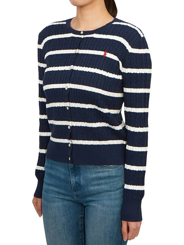 Kids Cable Cardigan 313925609002 NVY WHT Adults can wear