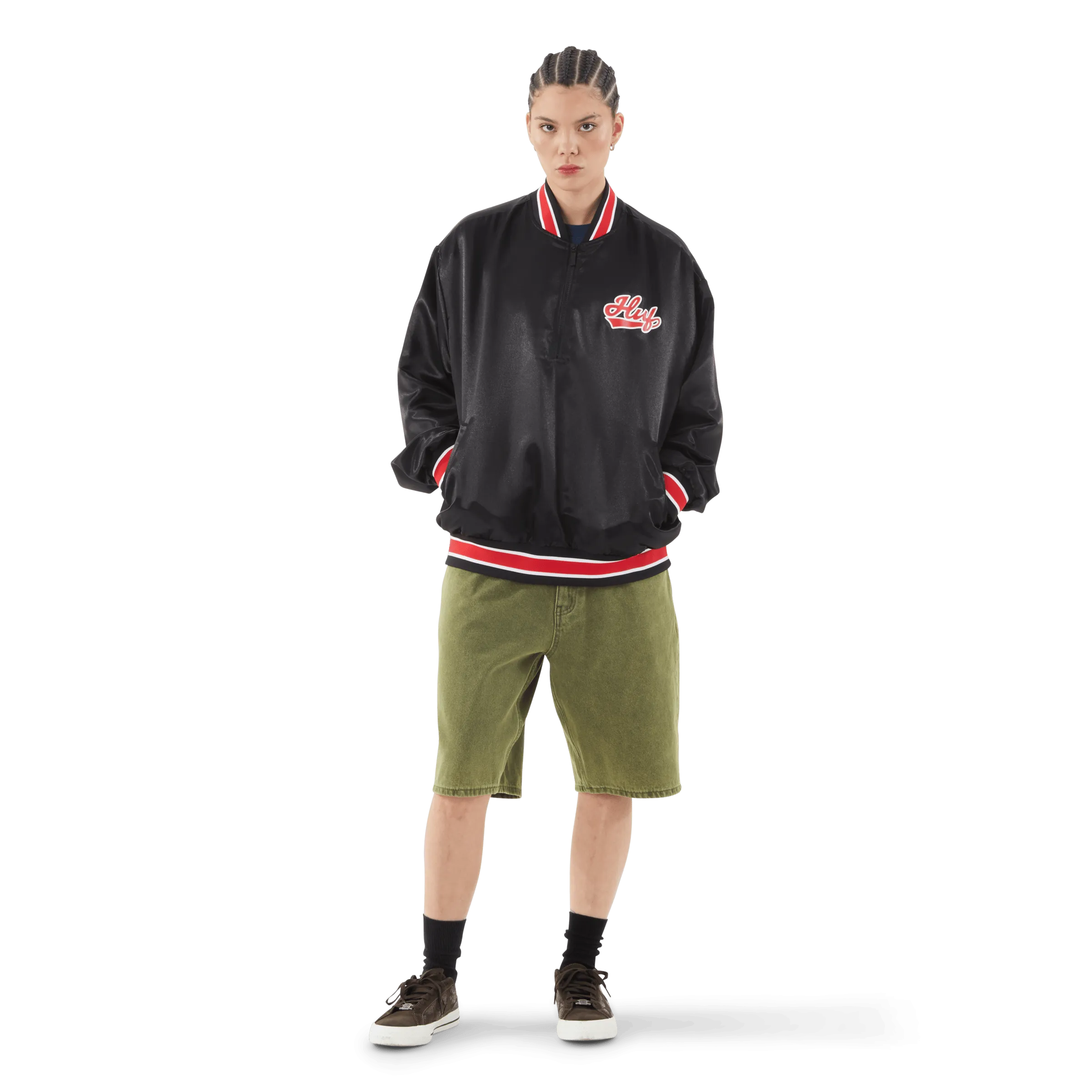 Pop Fly Satin Baseball Jacket