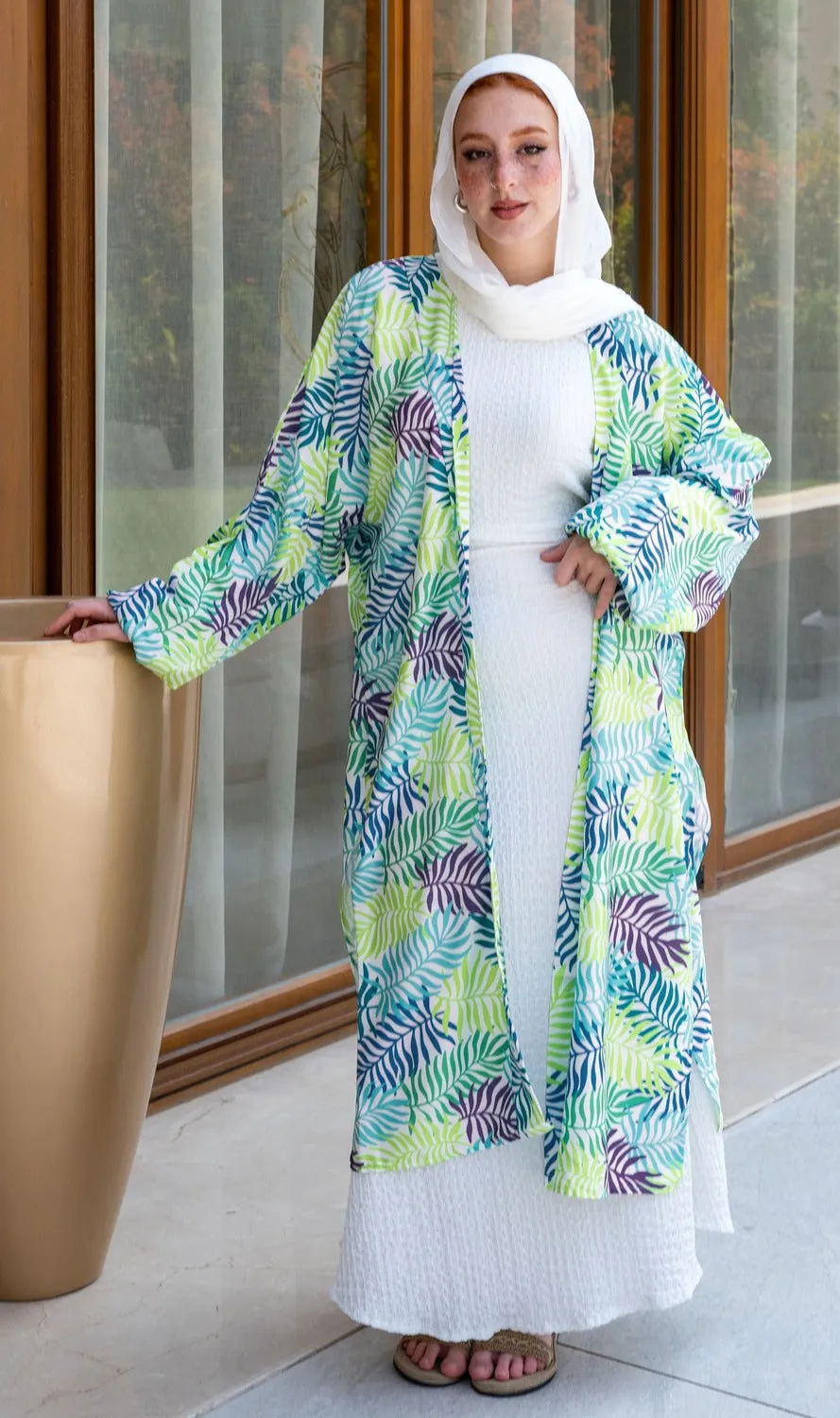 Printed Satin Kimono