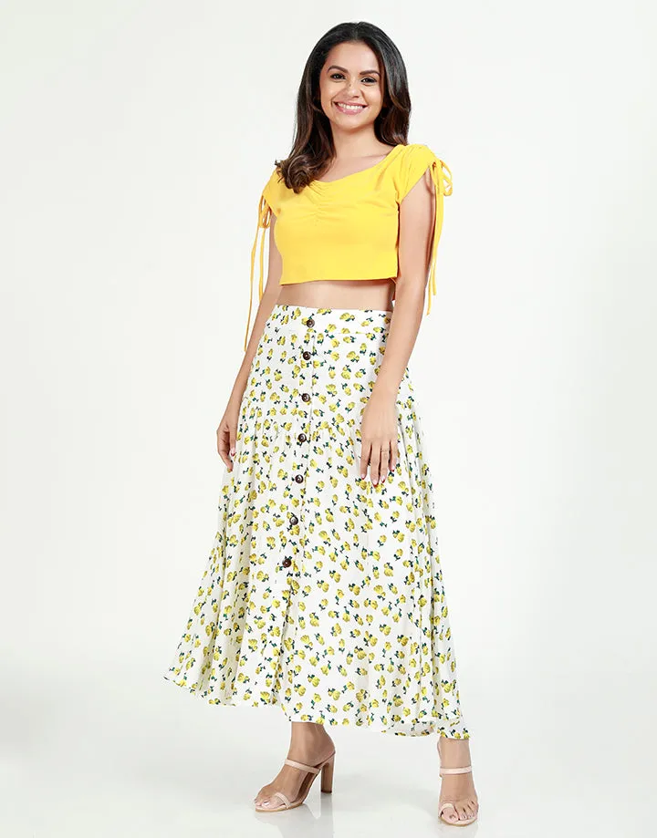 Short Sleeves Crop Top with Drawstrings