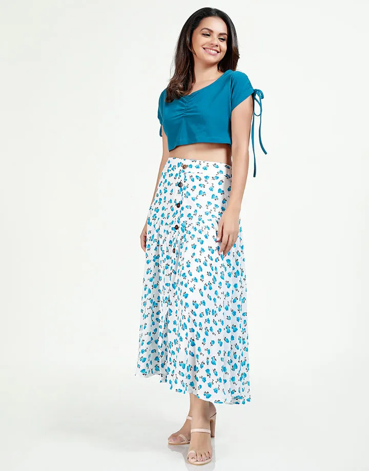 Short Sleeves Crop Top with Drawstrings