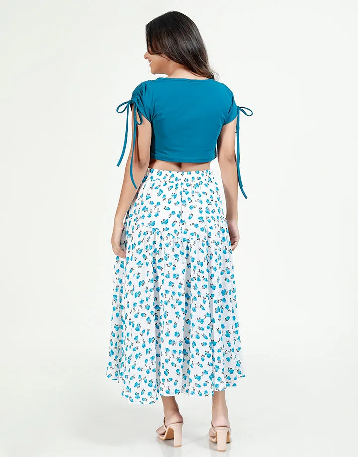 Short Sleeves Crop Top with Drawstrings