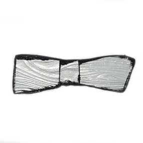 SILVER LONG BOW TIE BROOCH