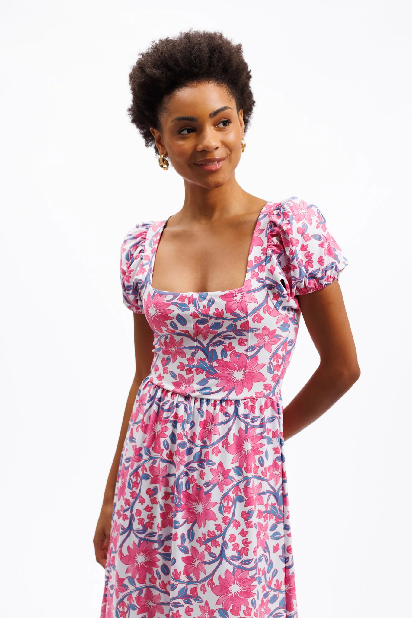 The Cornelia Dress - Party Vines Pink