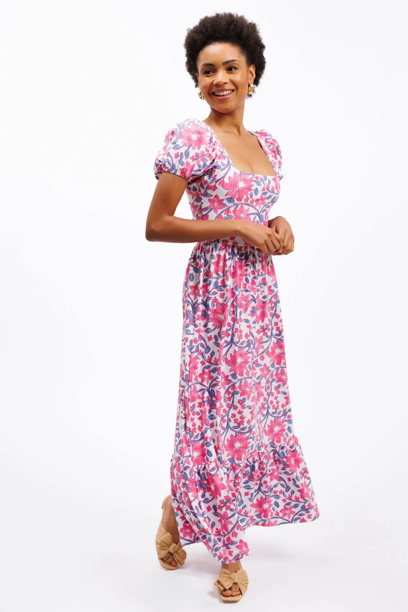The Cornelia Dress - Party Vines Pink