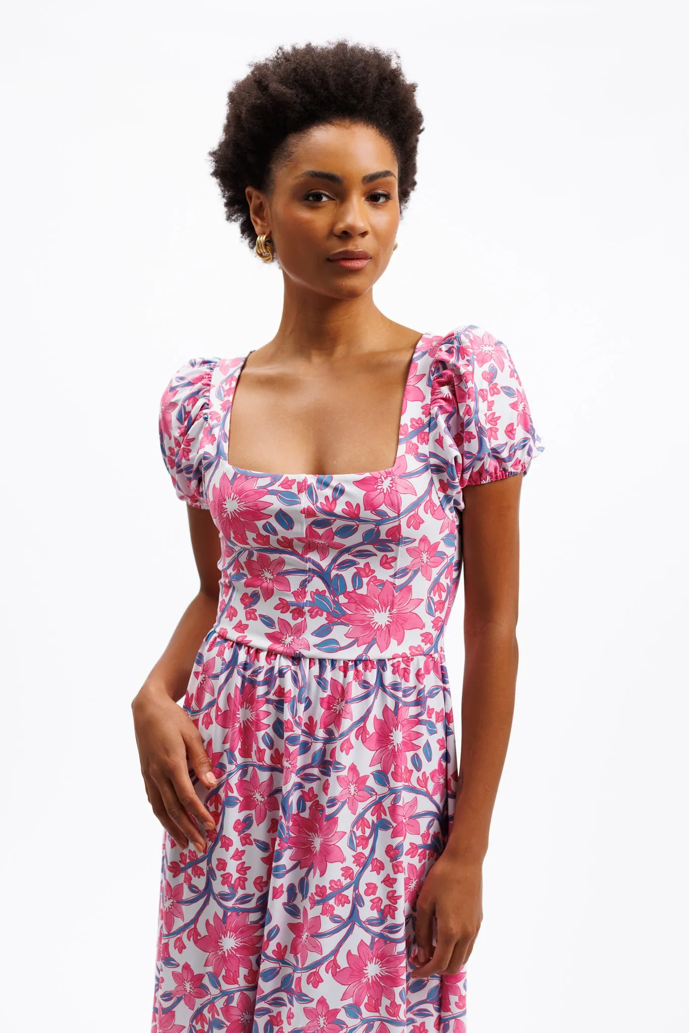 The Cornelia Dress - Party Vines Pink