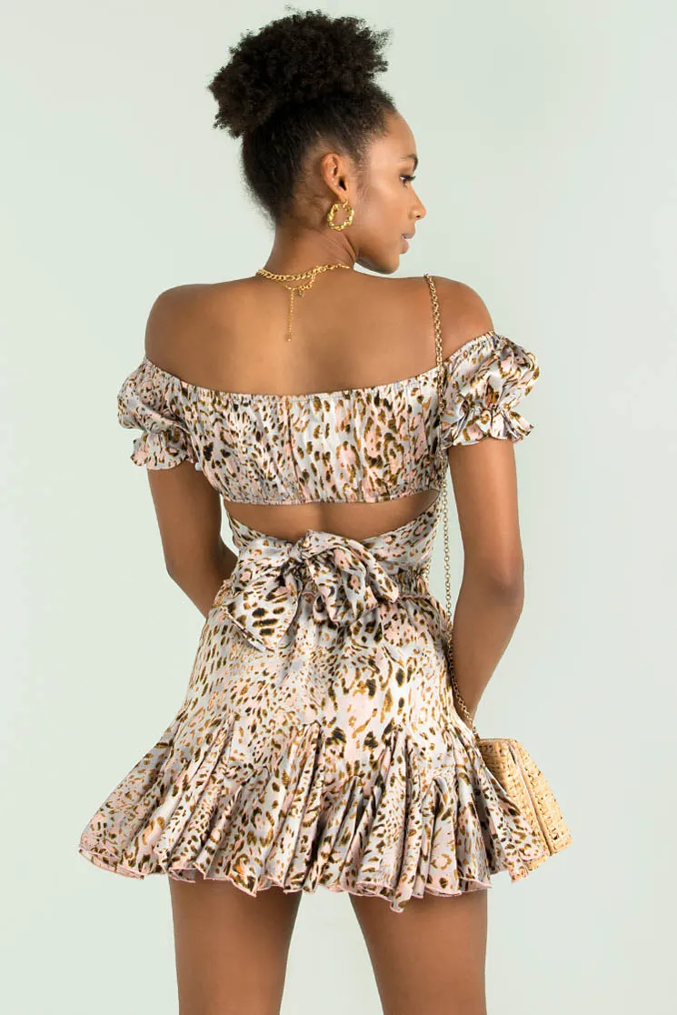 Winnie Skirt / Blush Leopard