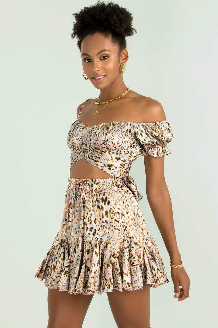 Winnie Skirt / Blush Leopard